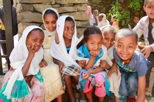 Children attend "Sunday School" at the old Christian Orthodox church in Gondar.