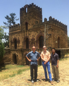 David, Stan & Adil at the Royal Palaces in Gondar.