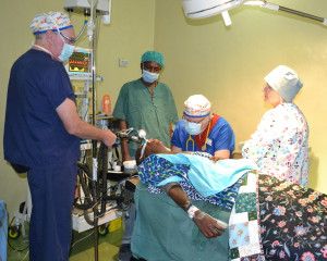 Anesthesiologists Bill, Bosey & Gillian in the OR.